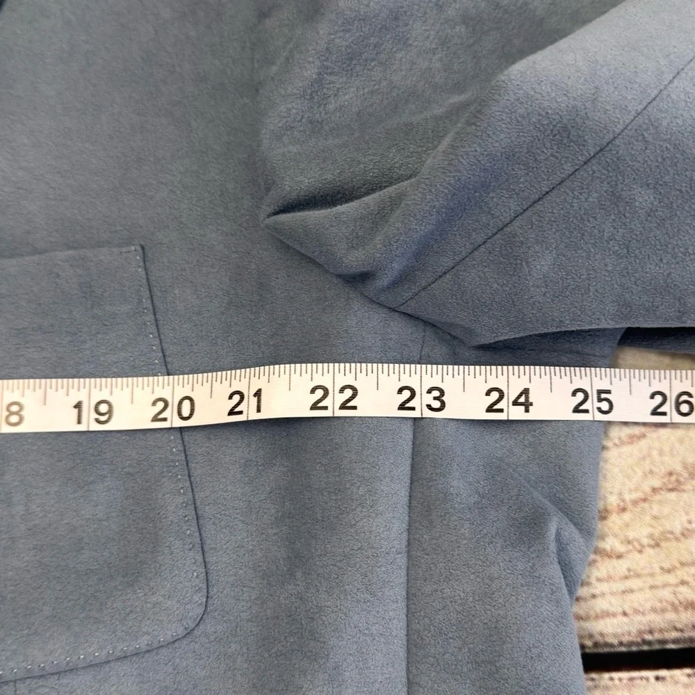 Vintage Ultrasuede Blue Blazer ACTWU‎ Union Made USA Oversized XL Minimalist